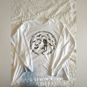 Halloween long sleeved shirt (white and black)